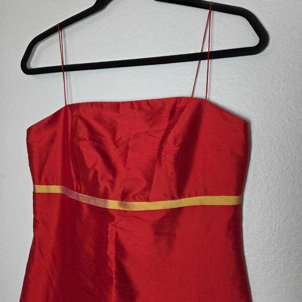 Aria Y2k taffeta red cocktail dress homecoming empire waist womens size 4 - Picture 3 of 12